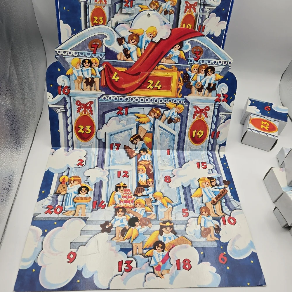 Vintage 1999 Playmobil 3978 Advent Calendar Playset Angel Santa Bakery Set